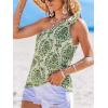 imageCUPSHE Womens Vacation Beach Floral Sleeveless Bow Tie One Shoulder Cover Up Tops ShirtGreen