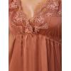 imageCUPSHE Nightgown for Women V Neck Sleepwear Lace Trim Babydoll Chemise Lingerie SXLBreddishbrown