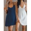 imageCUPSHE Nightgown for Women V Neck Sleepwear Lace Trim Babydoll Chemise Lingerie SXLNavy