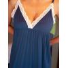 imageCUPSHE Nightgown for Women V Neck Sleepwear Lace Trim Babydoll Chemise Lingerie SXLNavy Blue