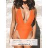 imageCUPSHE One Piece Swimsuit for Women Bathing Suit Cut Out Cross Back Tie Deep V Neck Ruched High CutApricot Orange