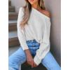 imageCUPSHE Women Sweater Long Sleeve Pullover One Shoulder Sweaters