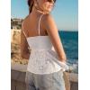 imageCUPSHE Women Twist Front Cami Tank Tops Sleeveless Y2K Cutout Eyelet Summer Camisole TopsWhite