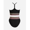 imageCUPSHE Womens Bikini Sets Two Piece Bathing Suit High Waisted Twist Cutout V Neck Swimsuit KeyholeBlack