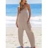 imageCUPSHE Womens Casual V Neck Spaghetti Straps Jumpsuit Sleeveles Baggy Long Pants Overall Outfit with PocketsKhaki