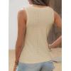 imageCUPSHE Womens Cover Up Tops Summer Eyelet V Neck Sleeveless Beach Casual Vacation Blouse Shirt OutfitsBeige