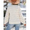 imageCUPSHE Womens Crewneck Sweaters Long Sleeve Cozy Knit Rainbow Dots Pullover Jumper TopsApricot