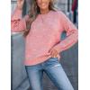 imageCUPSHE Womens Crewneck Sweaters Long Sleeve Cozy Knit Rainbow Dots Pullover Jumper TopsPink
