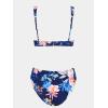 imageCUPSHE Womens Mid Waisted Bikini Swimsuit Floral Plunge Back Hook Two Piece Bathing SuitNavy BlueFloral