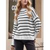 imageCUPSHE Womens Mock Neck Striped Sweater Fall Winter Long Sleeve Casual Pullover Knit TopsBlack