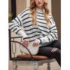 imageCUPSHE Womens Mock Neck Striped Sweater Fall Winter Long Sleeve Casual Pullover Knit TopsBlack