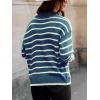 imageCUPSHE Womens Mock Neck Striped Sweater Fall Winter Long Sleeve Casual Pullover Knit TopsBlue