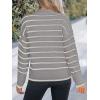 imageCUPSHE Womens Mock Neck Striped Sweater Fall Winter Long Sleeve Casual Pullover Knit TopsGray