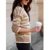 imageCUPSHE Womens Mock Neck Striped Sweater Fall Winter Long Sleeve Casual Pullover Knit TopsSand