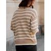 imageCUPSHE Womens Mock Neck Striped Sweater Fall Winter Long Sleeve Casual Pullover Knit TopsSand