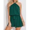 imageCUPSHE Womens Sleeveless Romper Halter Tie Front Casual Wide Leg Jumpsuit Beach Summer Vacation OutfitsGreen