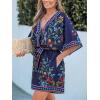 imageCUPSHE Womens Summer Wide Leg Rompers V Neck Short Sleeve Overall Jumpsuit Beach Vacation OutfitFloral White