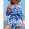 imageCUPSHE Womens Summer Wide Leg Rompers V Neck Short Sleeve Overall Jumpsuit Beach Vacation OutfitForest Green