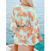 imageCUPSHE Womens Summer Wide Leg Rompers V Neck Short Sleeve Overall Jumpsuit Beach Vacation OutfitOlive