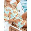 imageCUPSHE Womens Summer Wide Leg Rompers V Neck Short Sleeve Overall Jumpsuit Beach Vacation OutfitOlive