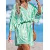 imageCUPSHE Womens Summer Wide Leg Rompers V Neck Short Sleeve Overall Jumpsuit Beach Vacation OutfitOlive Green