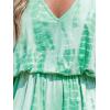 imageCUPSHE Womens Summer Wide Leg Rompers V Neck Short Sleeve Overall Jumpsuit Beach Vacation OutfitOlive Green