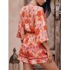 imageCUPSHE Womens Summer Wide Leg Rompers V Neck Short Sleeve Overall Jumpsuit Beach Vacation OutfitOrange