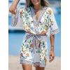 imageCUPSHE Womens Summer Wide Leg Rompers V Neck Short Sleeve Overall Jumpsuit Beach Vacation OutfitWhite