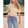 imageCUPSHE Womens Tops Asymmetrical OffShoulder Shirt Sleeveless Ruching Satin Blouses Elegant Trendy DressyBeige