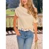 imageCUPSHE Womens Tops Asymmetrical OffShoulder Shirt Sleeveless Ruching Satin Blouses Elegant Trendy DressyBeige