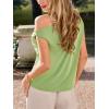 imageCUPSHE Womens Tops Asymmetrical OffShoulder Shirt Sleeveless Ruching Satin Blouses Elegant Trendy DressyMint