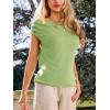 imageCUPSHE Womens Tops Asymmetrical OffShoulder Shirt Sleeveless Ruching Satin Blouses Elegant Trendy DressyMint