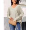 imageCUPSHE Womens V Neck Sweaters Long Sleeve Oversized 2024 Fall Pullover Jumper TopsApricot
