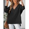 imageCUPSHE Womens V Neck Sweaters Long Sleeve Oversized 2024 Fall Pullover Jumper TopsBlack