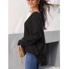imageCUPSHE Womens V Neck Sweaters Long Sleeve Oversized 2024 Fall Pullover Jumper TopsBlack