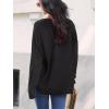 imageCUPSHE Womens V Neck Sweaters Long Sleeve Oversized 2024 Fall Pullover Jumper TopsBlack