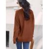 imageCUPSHE Womens V Neck Sweaters Long Sleeve Oversized 2024 Fall Pullover Jumper TopsBrown