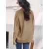 imageCUPSHE Womens V Neck Sweaters Long Sleeve Oversized 2024 Fall Pullover Jumper TopsLight Brown