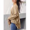 imageCUPSHE Womens V Neck Sweaters Long Sleeve Oversized 2024 Fall Pullover Jumper TopsLight Brown