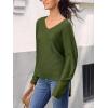 imageCUPSHE Womens V Neck Sweaters Long Sleeve Oversized 2024 Fall Pullover Jumper TopsOlive Green