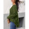 imageCUPSHE Womens V Neck Sweaters Long Sleeve Oversized 2024 Fall Pullover Jumper TopsOlive Green