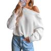 imageCUPSHE Women Sweater Long Sleeve Pullover One Shoulder Sweaters