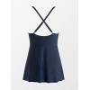 imageCUPSHE One Piece Swimsuit for Women Tummy Control Swim Dress Crisscross Ruched Skirted Bathing Suit with BottomNavy