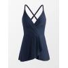imageCUPSHE One Piece Swimsuit for Women Tummy Control Swim Dress Crisscross Ruched Skirted Bathing Suit with BottomNavy