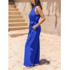 imageCUPSHE Summer Overall Jumpsuit for Women Halter Sleeveless Casual Dressy Outfit Belted Waist Wide Leg Loose Maxi RomperRoyal Blue