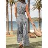 imageCUPSHE Women Floral Summer Maxi Jumpsuit with Pocket Mock Neck Elastic Waist Overall Wide Leg Business Casual Holiday RomperBlack Floral