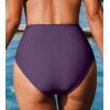 imageCUPSHE Womens High Wasited Bikini Bottom Shirred Tummy Control Swimsuit Full Coverage Retro Swim BottomXS4XLGrape Purple