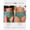 imageCUPSHE Womens High Wasited Bikini Bottom Shirred Tummy Control Swimsuit Full Coverage Retro Swim BottomXS4XLPistachio Green