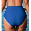 imageCUPSHE Womens High Wasited Bikini Bottom Shirred Tummy Control Swimsuit Full Coverage Retro Swim BottomXS4XLRoyal Blue