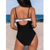 imageCUPSHE Womens One Piece Swimsuit Bathing Suit Scoop Neck Cutout Back Hook Color Block Mesh SwimwearBlackWhite